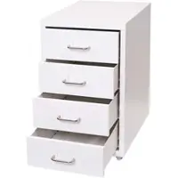 Proregal Rollcontainer Housten 48x28x41cm 4 Schubladen Weiß