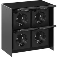 Ledscom.de Außensteckdose {anzahl_steckdosen}-fach {system}, {schutzart}, {material} {farbe} quadratisch, Steckdosen für Garten, Terrasse und Außenbereich