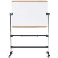 BI-Office Ace Mobile Board, 1200x900mm, beidseitige lackierte Stahloberfläche, Holz- und anthrazitfarbene Metallstruktur