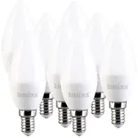 Luminea 8er-Set LED-Kerzen E14, C37, 3W (ersetzt 30W), 240 lm, tageslichtweiß