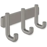 Hewi Serie 480 Hakenleiste 480.90.00260SC mit 3 Haken, pulverbeschichtet dunkelgrau perlglimmer tiefmatt