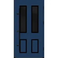 Haustuerenland.de Aluminium Landhaustür "CORGINA" 82 mm RC2 BLACKLINE Saphirblau RAL 5003 beidseitig außen öffnend DIN rechts