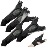 Pearl 2 Paar Handschuhe mit Akku-LED-Licht, wiederaufladbar, Einheitsgröße