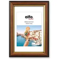 Alfo. Ragusa 10x15 cm, braun-gold, mit Ppt., Holzrahmen