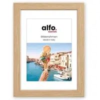 Alfo. Andria 40x50 cm eiche,mit 30x40cm Ppt (kalt-weiß), MDF-Rahmen