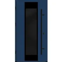 Haustuerenland.de Aluminium Haustür "BENJA" 82 mm RC2 BLACKLINE Saphirblau RAL 5003 beidseitig außen öffnend DIN links