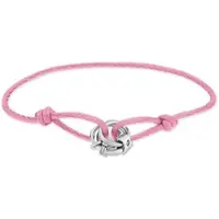 Liebeskind berlin Armband "Schmuck Geschenk Nylonarmband Lora", edelstahlfarben, rosa, Armbänder, Damen, 21cm, Edelstahl Nylon, Edelstahl, Nylon, Armband