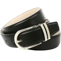 Anthoni Crown Ledergürtel , Damen, Gr. 100, schwarz, Leder, unifarben, Gürtel Ledergürtel, mit dekorativer Metallschlaufe, Glattleder