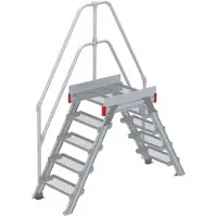 Euroline 512 Überstieg 60° 600mm Stufenbreite 2x5 Stufen Stahl Gitterrost