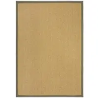 KADIMA DESIGN Balkon Teppich Kurzflor Sisal Bordüre Polyester Natur-Grün 160x230 cm Balkon Garten waschbar Natural Living KEER |