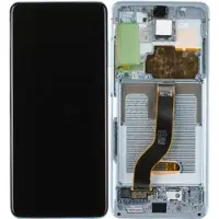 Samsung LCD Display mit Rahmen für Galaxy S20+ G985F, Galaxy S20+ 5G G986F, Cloud Blue