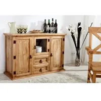 1a Direktimport Mexico Sideboard Highboard, Pinie massiv gewachst, Cottagecore, Landhausstil