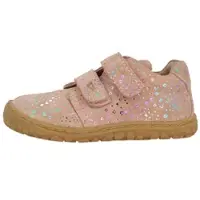Lurchi Barfußschuh "Noah Barefoot", Mädchen, Gr. 23, rosa, Veloursleder, kontrastfarbene Details, Schuhe Barfußschuh, Klettschuh, farbiger Glitzerdruck, Größenschablone zum Download