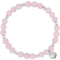 Tamaris Armband "Schmuck Geschenk Edelstahl Armkette", silberfarben, rosa, rosa, Armbänder, Damen, 18cm, Edelstahl, Armband, mit verschiedenen Farbsteinen oder Glasperlen
