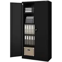 DELUKE JAN NOWAK Aktenschrank Abschließbar JAN mit Flügeltüren 185 x 90 x 40 cm Schwarz