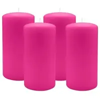 Kopschitz Kerzen 4er Set Adventskranzkerzen Fuchsia Pink Ø 80 x 150 mm