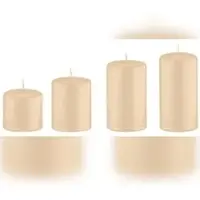 Kopschitz Kerzen 4er Set Adventskerzen abgestuft Champagner Ø 6 cm (Höhen 6, 8, 10 und 12 cm)