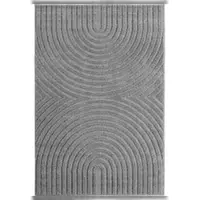 Carpetsale24 Wohnzimmer Teppich 280x370 cm Grau XXL Hochflor Skandi Boho Design Hoch-Tief Effekt Weicher Flauschig Pflegeleicht für Schlafzimmer
