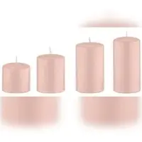 Kopschitz Kerzen 4er Set Adventskerzen abgestuft Taupe Rosa Ø 5 cm (Höhen 6, 8, 10 und 12 cm)