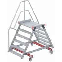 Euroline 512 mobiler Überstieg 60° Stufenausführung Alu gerieft Stufenbreite 1000mm 6 Stufen