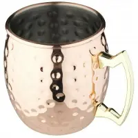 PRIME BAR Rostfreier Stahlbecher "Moscow Mule", Gehämmert, Kupferfarben 420ml