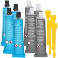 AGT 4er-Set 2-Komponenten-Epoxid-Kleber, stahlverstärkt, schnellfest, grau
