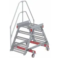 Euroline 512 mobiler Überstieg 60° Stufenausführung Stahl Gitterrost Stufenbreite 800mm 5 Stufen