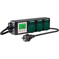 Revolt 3-fach-Outdoor-Steckdosenleiste & -Energiekostenmesser, 3.680 W, IP44
