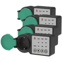 Revolt 4er-Set Outdoor-Steckdose mit Countdown-Timer, IP44, 3.680 Watt