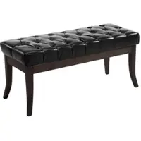 DELUKE Sitzbank CANNES Kunstleder Schwarz 100x38x46cm Dunkelbraun Sitzbank Flur Sitzhocker Esszimmerbank Polsterbank Schlafzimmer