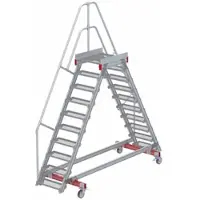Euroline 512 mobiler Überstieg 60° Stufenausführung Stahl Gitterrost Stufenbreite 600mm 10 Stufen
