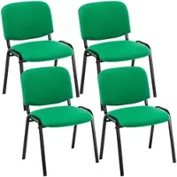 DELUKE 4er Set Besucherstuhl ZAGREB Stoff Grünfarbig 53x53x83cm Konferenzstuhl Wartezimmerstuhl Bürostuhl