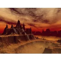 Papermoon Fototapete "Fantasielandschaft", bunt, B:4,5m L:2,8m, Vlies, Tapeten, Fototapete