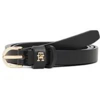 Tommy Hilfiger Ledergürtel "ESSENTIAL EFFORTLESS GOLD", Damen, Gr. 130, schwarz, Rindsleder, Gürtel Ledergürtel, 1,5 cm breit, ovale Einfachdornschließe, Damengürtel