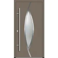 Haustuerenland.de Aluminium Haustür "ARIANA" 82 mm RC2 Beigegrau RAL 7006 beidseitig innen öffnend DIN links