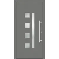 Haustuerenland.de Haustür "HENRIETTE" 79 mm RC3 Graualuminium RAL 9007 beidseitig innen öffnend DIN rechts