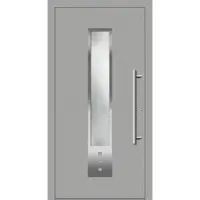 Haustuerenland.de Haustür RC3 "GLORIA" 79 mm Weißaluminium RAL 9006 beidseitig innen öffnend DIN rechts