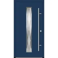 Haustuerenland.de Aluminium Landhaustür "AURORA" 82 mm RC2 Diamant-Applikationen Saphirblau RAL 5003 beidseitig innen öffnend DIN rechts