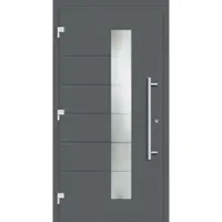 Haustuerenland.de Haustür "GESINE" 79 mm RC3 Basaltgrau RAL 7012 außen öffnend DIN links