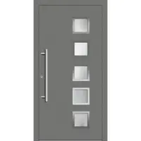 Haustuerenland.de Haustür RC3 "ELISABETH" 79 mm Graualuminium RAL 9007 beidseitig innen öffnend DIN links