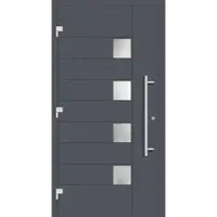 Haustuerenland.de Haustür RC3 "HENRIKE" 79 mm Schiefergrau RAL 7015 außen öffnend DIN links