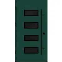Haustuerenland.de Aluminium Haustür "NADINE" 82 mm RC2 BLACKLINE Moosgrün RAL 6005 beidseitig außen öffnend DIN links