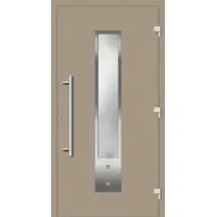 Haustuerenland.de Haustür RC3 "GLORIA" 79 mm Graubeige RAL 1019 außen öffnend DIN rechts