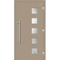 Haustuerenland.de Haustür "ELISABETH" 79 mm RC3 Graubeige RAL 1019 beidseitig außen öffnend DIN rechts