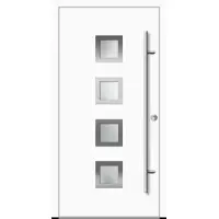 Haustuerenland.de Aluminium Haustür "ANTOINETTE" 82 mm RC2 Weiß RAL 9016 beidseitig innen öffnend DIN rechts