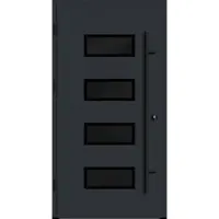 Haustuerenland.de Aluminium Haustür "NADINE" 82 mm RC2 BLACKLINE Anthrazit RAL 7016 beidseitig außen öffnend DIN links