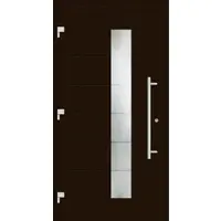 Haustuerenland.de Haustür "GESINE" 79 mm RC3 Dunkelbraun RAL 8077 beidseitig außen öffnend DIN links