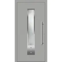 Haustuerenland.de Haustür RC3 "GLORIA" 79 mm Weißaluminium RAL 9006 innen öffnend DIN rechts