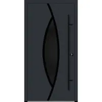 Haustuerenland.de Aluminium Haustür "ARIANA" 82 mm RC2 BLACKLINE Anthrazit RAL 7016 beidseitig innen öffnend DIN rechts