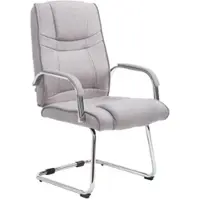 DELUKE Besucherstuhl DELHI - Stoff Grau 60x67x104 cm | Besucherstühle Konferenzstuhl Wartezimmerstuhl Bürostühle Bürostuhl Konferenzraum Wartezimmer